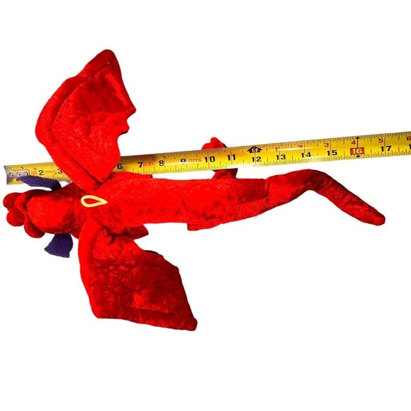 Classic Toy Company Dragon Plush Stuffed Animal Red Purple Loop to Hang Toy - Picture 8 of 11